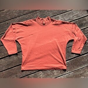 Terracotta Mock Neck Top Long Sleeve